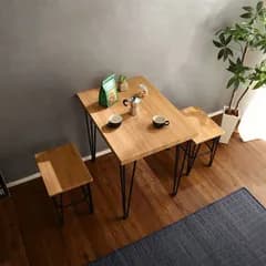 ♪2人掛 シンプル ダイニングセット(テーブル＋チェア2脚) ［幅75cm］　　　　ダイニング テーブル チェア 1人暮らし 2人暮らし DINKS 夫婦
