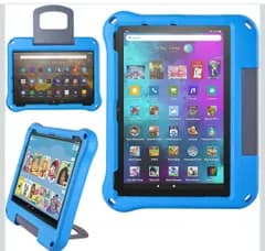 ★ RIAOUR New Fi re H D 10/ 10 Plus 第11世代/2021年販売 タブレットケース カバー 保護カバー 軽量 EVA製 耐衝撃 スタンド付き (青)