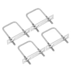 新品 PATIKIL M6x50x80mm スクエア Uボルト セット 4個 304 ステンレス鋼 スクエア U型 ボルト 交換部品 フレームプレート ナット付き スキー ボード セーリングボート トレーラー用
