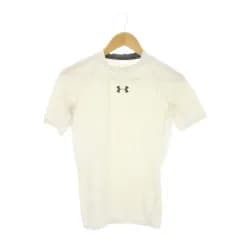 アンダーアーマー UNDER ARMOUR コンプレッションウェア Tシャツ スポーツウエア 白 ホワイト アイボリー 半袖 ラウンドネック ロゴ刺繍 /MN3 ■GY06