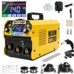 ☆新品☆溶接機【進化モデル・業界初全自動ワイヤー送給対応・A4用紙サイズ・溶接専門家松本氏指導】ミニ半自動溶接機 最大出力140A 100V 1台3役ノンガスMIG/被覆アークMMA/LIFT TIG 0.8/0.9/1.0mm溶接ワイヤー切替 LED液晶表示