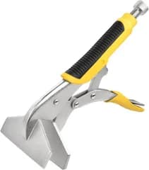 LEONTOOL P型グリッププライヤー ロッキングプライヤ シートメタル バイスロックプライヤー 溶接用 高炭素鋼 滑り止めグリップ 調節可能 強力グリップ フラットヘッドバイス (イエロー)