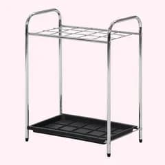 傘立て 15本用 幅47.5×奥行28.5×高さ62cm 不二貿易(Fujiboeki) クロム アンブレラスタンド 組立商品 95710