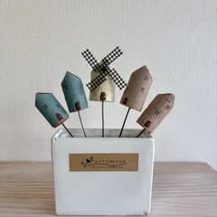 【8】ガーデンピック５本セット　ワインコルクで作ったガーデンピック