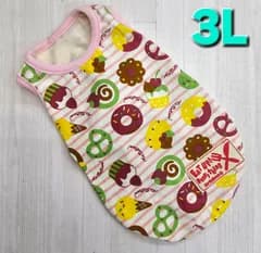 犬服　◇新品、未使用品◇　AIR BALLOON　スイーツ柄タンクトップ　中型犬服　3Lサイズ