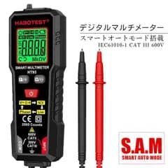 デジタルマルチメーター 高精度テスター AC DC電圧 抵抗 NCV 非接触電圧 検知 ライブ線判定 相順測定 自 バックライト付き 安全CAT3 6