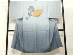 平和屋着物■男性　長襦袢　袷　茶器　文字　暈し染め　金彩　正絹　逸品　CABH0595ev