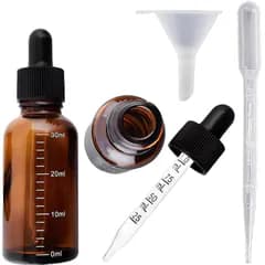 天玉堂 スポイトボトル 遮光瓶 目盛り付き ガラス製 アロマ 精油対応 小分け用 30ml 茶色瓶 (30ml ✕２本) [30ml ✕２本]