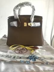 HERMES エレファントグレーのハンドバッグ／ショルダーバッグ