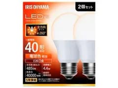 【新品・2営業日で発送】IRISOHYAMA アイリスオーヤマ IRIS 106659 LED電球 E26 全方向 40形相当 電球色 2個セット (LDA4LGW4T102P 1256)
