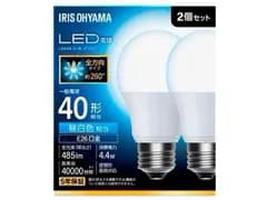 【新品・2営業日で発送】IRISOHYAMA アイリスオーヤマ IRIS 106658 LED電球 E26 全方向 40形相当 昼白色 2個セット (LDA4NGW4T102P 1256)