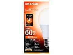 【新品・2営業日で発送】IRISOHYAMA アイリスオーヤマ IRIS 106655 LED電球 E26 全方向 60形相当 電球色 (LDA7LGW6T10 1256)