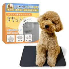 わんこのトイレトレー シリコン製 （小型犬用）【獣医師ｘ動物健康管理協会ｘ愛犬家のトリプル監修】段差がなく足腰の負担軽減ｘ洗えるタイプで掃除が楽 「さらっトレー」 (ブラック) WANSTE（ワンステ） [ブラック]