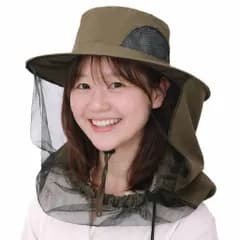 【在庫処分】[EBISSY] 虫よけネット付き 帽子 日除け 一体型 折りたたみ メッシュ 通気性 くるっと簡単収納 UV対策 園芸 農作業 アウトドア