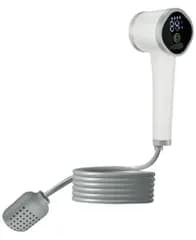 【新着商品】FIELDOOR 電動 ポータブルシャワー 簡易シャワー USB充電式 アウトドア 携帯 水量調節 温水対応 ホルダー付き 海水浴 サーフィン マリンスポーツ アウトドア キャンプ 釣り 洗車