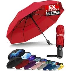 【新品】 【風速112km/hでも壊れない × 生涯交換】 TUMELLA｜最強の折りたたみ傘｜男女兼用・他社比5倍の耐久性・日傘 UPF50+・UVカット最高水準素材・軽量＆防錆ファイバー骨組み・晴雨兼用・片手開閉・おしゃれ内側デザイン（ギフトにも最適） (