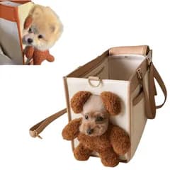 犬 顔出し バック キャリー 小型犬 おしゃれ 軽量 ぬいぐるみ ペット用 ドライブ カバン 可愛い 38×29×18.5cm ちょうどいい大きさ 飛び出し防止(M(38×29×18.5cm)) [M(38×29×18.5cm)]