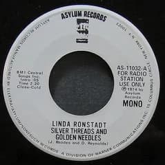 7” Linda Ronstadt Silver Threads And Golden Needles AS11032PROMO Asylum Records プロモ /00080