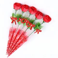 ソープフラワー 1輪 薔薇 造花 祝い バラ 花 花束 プレゼント ミニ ブーケ ギフト 卒業 送別 カーネーション 赤 レッド 母の日 母親 贈り物花 記念日(赤カーネーション5本セット) [赤カーネーション5本セット]