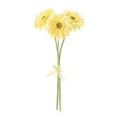 【特価セール】3本入 FM002832-004 花径7×L27cm ライトイエロー ソレイユガーベラバンドル MAGIQ 造花 東京堂