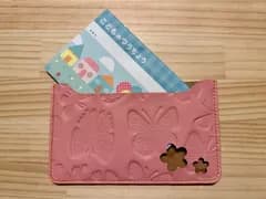 レザークラフト 通帳ケース マルチケース 蝶 花 本革 ハンドメイド #98