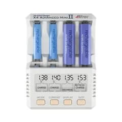【数量限定】II ホワイト mini 日本正規品 ミニ Advanced 単三 単四 電池 X4 バッテリー 充電器 AA/AAAチャージャー 放電器 ミニッツ ミニ四駆 ハイテック 初心者向け 44323
