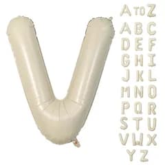 新品 Lausatek アルファベット レター バルーン V 英語 文字 40インチ アルミ風船 大きい 組み合わせ 誕生日 バースデー 飾り付け イベント 記念日 パーティー 約90cm くすみホワイト