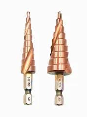 新品 TSUCIA M35 ステップドリルHSS-Co? ビット 六角? スパイラル ステンレス用 チタンコーティング 螺旋 ドリル (3-12mm&4-20mm)