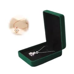新品 TVETE ネックレスケース ベルベット ギフトボックス 1本 ネックレス入れ 矩形 ペンダント ケース ジュエリー収納 展示ボックス 持ち運び 誕生日 プロポーズ 記念日 バレンタインデー 贈り物 エレガント 9.4*7*3.6cm (グーリン)