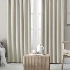 【特価セール】無地 洗える 省エネ 防音 防寒 寝室 断熱 幅100cm丈178cm UVカット ベージュ 1級遮光 遮光カーテン リビング用 遮光度99.99% 4枚セット (カーテン2枚・レースカーテン2枚) カーテン Hansleep