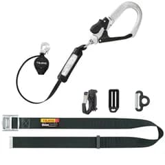 【在庫処分】B1SLVL-L6BKA 現場ですぐに使えるセット品 胴ベルトLサイズ(参考ウエストサイズ120cmまで) 簡単に取り外し可能な着脱式ランヤード ロック機能付巻取り式ランヤード 邪魔にならない小型巻取器 胴ベルト型 ベルト装着幅スペースわずか4cm