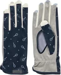 新品 ダンロップ(DUNLOP) 硬式テニス テニスグローブ グローブ 両手セット（ ネイルスルー、手のひら側穴あきタイプ、ベルト無し）テニスモチーフ柄 ﾈｲﾋﾞｰ M TGG0662W