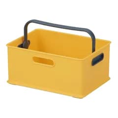 新品 サンカ インボックストート 収納ボックス Sサイズ イエロー (幅26.4x奥行19.2x高さ12cm) カラーボックスにぴったりフィット 折りたためるハンドル付き 積み重ね可能 おしゃれ 引き出し 日本製 収納ケース squ+ ITO-SYE 日本製