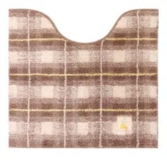 新品 オカ(OKA) フライス トイレマット レギュラータイプ 約55cm×60cm ブラウン(チェック 北欧)