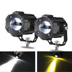 【数量限定】フォグランプ LED バイク ヘッドライト ホワイト/イエロー切替 12V 汎用 2個セット