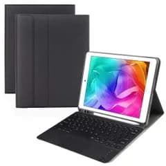 【数量限定】ブラック 全面保護 ペンシル収納 スタンド機能 タッチパッド搭載 脱着式 兼用bluetoothキーボードカバー 5/pro9.7/air2/air 6/ipad ipad キーボードケース iPad9.7