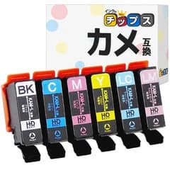 【新着商品】＜残量検知対応ICチップ搭載＞ 対応機種:EP-881A ＜発色の良いHDカラー使用＞ 染料 EP-882A 6色セット EP-883A KAM-6CL-L 互換インク EP-884A KAM(カメ) EP-885A エプソン用 インクのチップス 
