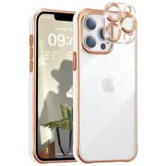 新品 ZTOFERA for iPhone 15 Pro ケース、クリスタルクリアアクリルバック、ソフトメッキエッジ、取り外し可能な電話レンズ、スリム透明バンパーケース for iPhone 15 Pro ホワイト?