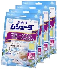 新品 【まとめ買い】かおりムシューダ 1年間有効 防虫剤 ウォークインクローゼット専用 3個入 マイルドソープの香り×4個