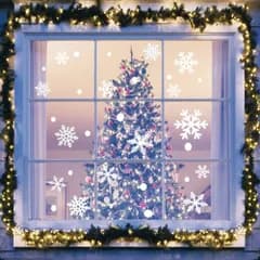 【新着商品】木 雑貨 飾り北欧 ガラス クリスマス 部屋 窓 インテリア 壁紙 DIY シール オーナメント christmas xmas パーティ x-mas 雪 飾りつけ サンタ ツリー 雪花 雪の華 (2PCS)takehome 雪の結晶 クリスマスス 