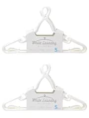 【まもなく終了】10本 (5本×2セット) ホワイト グリップハンガー 洗濯ハンガー White Laundry 部屋干し ストリックスデザイン 室内 シンプル SB-090