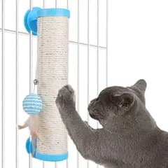 【在庫セール】おもちゃ ボール 麻 工具不要 ケージ用 簡単取り付け 爪研ぎ 長さ31cm 猫 省スペース 遊べる爪研ぎポール