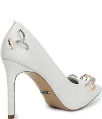 ジャンビニ レディース シューズ ヒール レザー Gianni Bini Shilo Pierced Leather Pointed Toe Pumps Off White オフホワイト