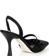 アントニオ メラーニ レディース シューズ ヒール サテン Antonio Melani Pomona Satin Bow Slingback Pumps Black ブラック