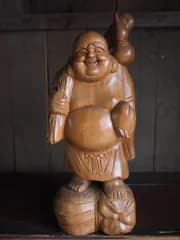 布袋尊 木彫　古録展  送料無料　中古 品番K24046