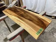 モンキーポッド9651　一枚板無垢 乾燥材　1500ｘ540-490ｘ35mm カウンター　センターテーブル　ダイニングテーブル