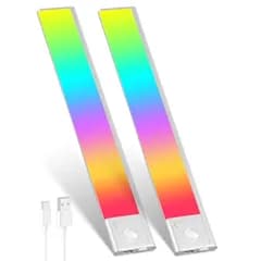 人感センサーライト LEDセンサーライト 40cm バーライト カラフル＆昼白色 無段階調光 Type-C 充電式ライト 階段ライト 120° 3M誘導距離 屋内 マグネット 配線工事不要 超薄型設計 省エネ 高感度 間接照明 寝室 廊下 階段 玄関 国内発送