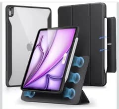 ★ESR iPad Air 13インチ ケース M4/M3/M2（2026/2025/2024）対応 着脱式マグネットカバー 分離式デザイン 単体使用可能 縦横対応 多角度スタンド 自動スリープ/ウェイク Pencil Pro/USB-C対応 ブラック