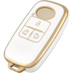 トヨタ ダイハツ スマートキーケース キーカバー ライズ ロッキー タント タフト ルーミー 白金 4ボタン 両側スライドドア