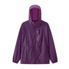 【新品】 [Vasarhely] UVカット パーカー 男女兼用 メンズ レディース 冷感 軽量 薄手 撥水 通気 フード付き 反射テープ付き 夜間反射機能 アウトドア 自転車 通勤 登山(S ダークパープル)